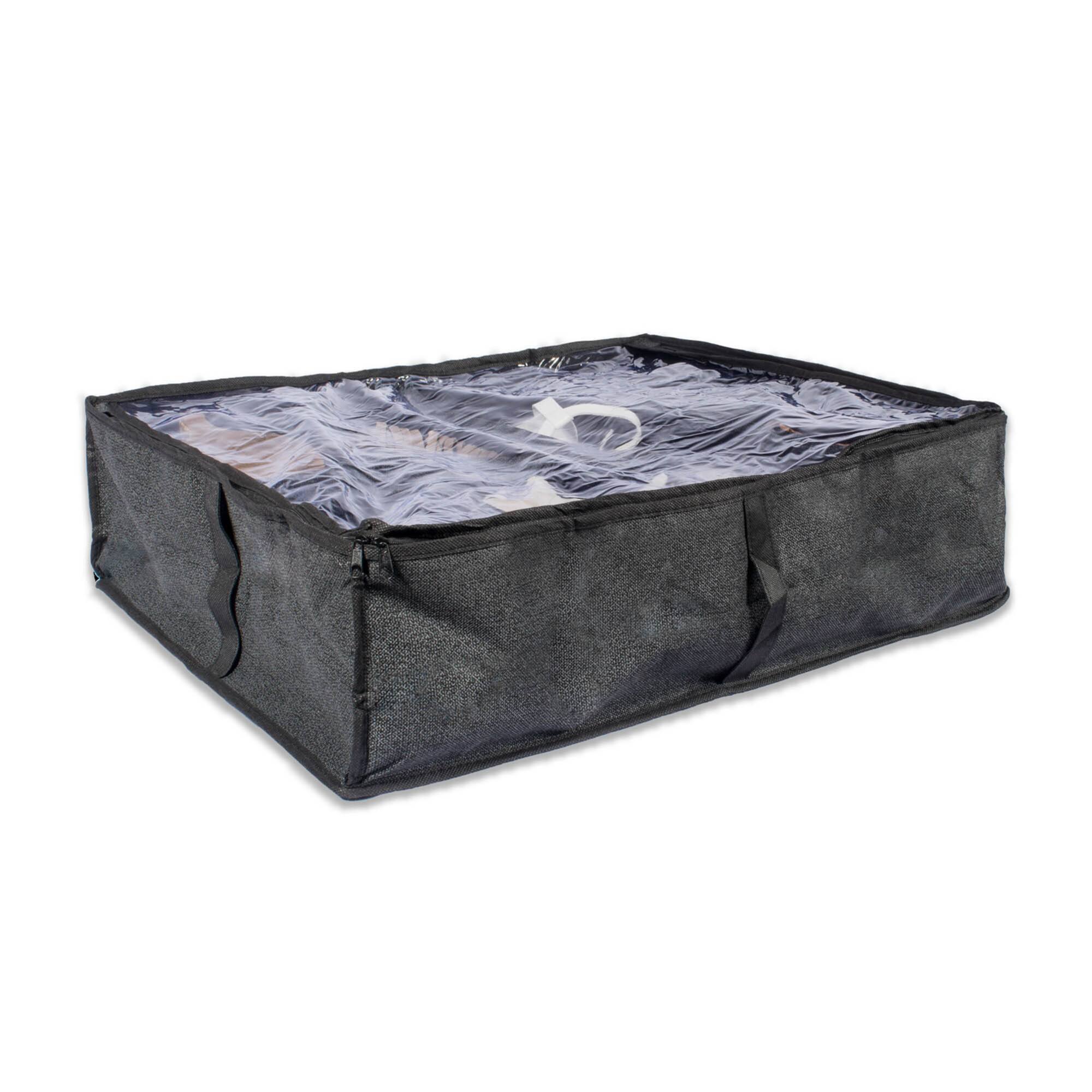 DII® 23" Black Linen 8-Shoe Pair Soft Storage Bag